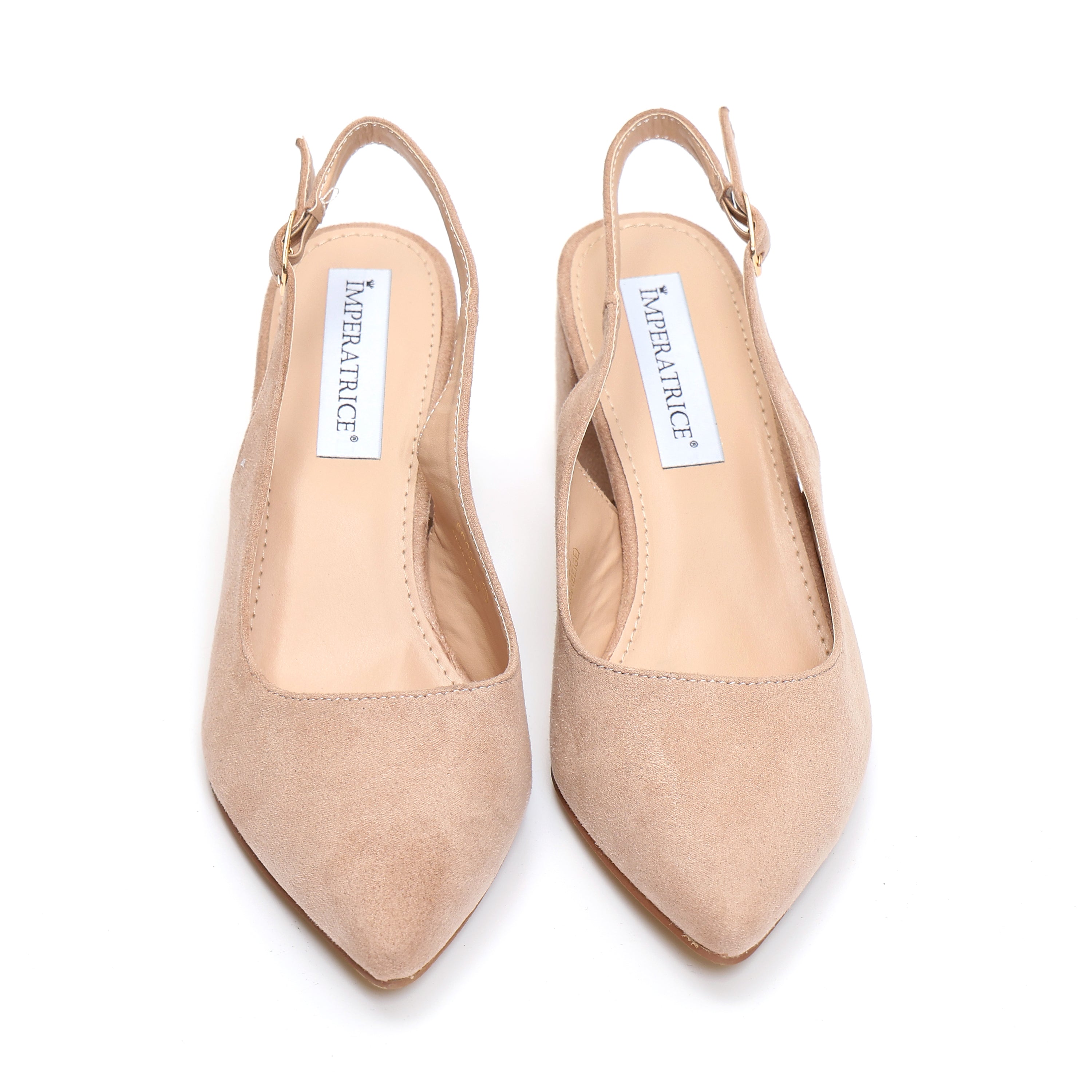 Dècolletè slingback in simil camoscio con tacco comodo quadrato- Art.SP009