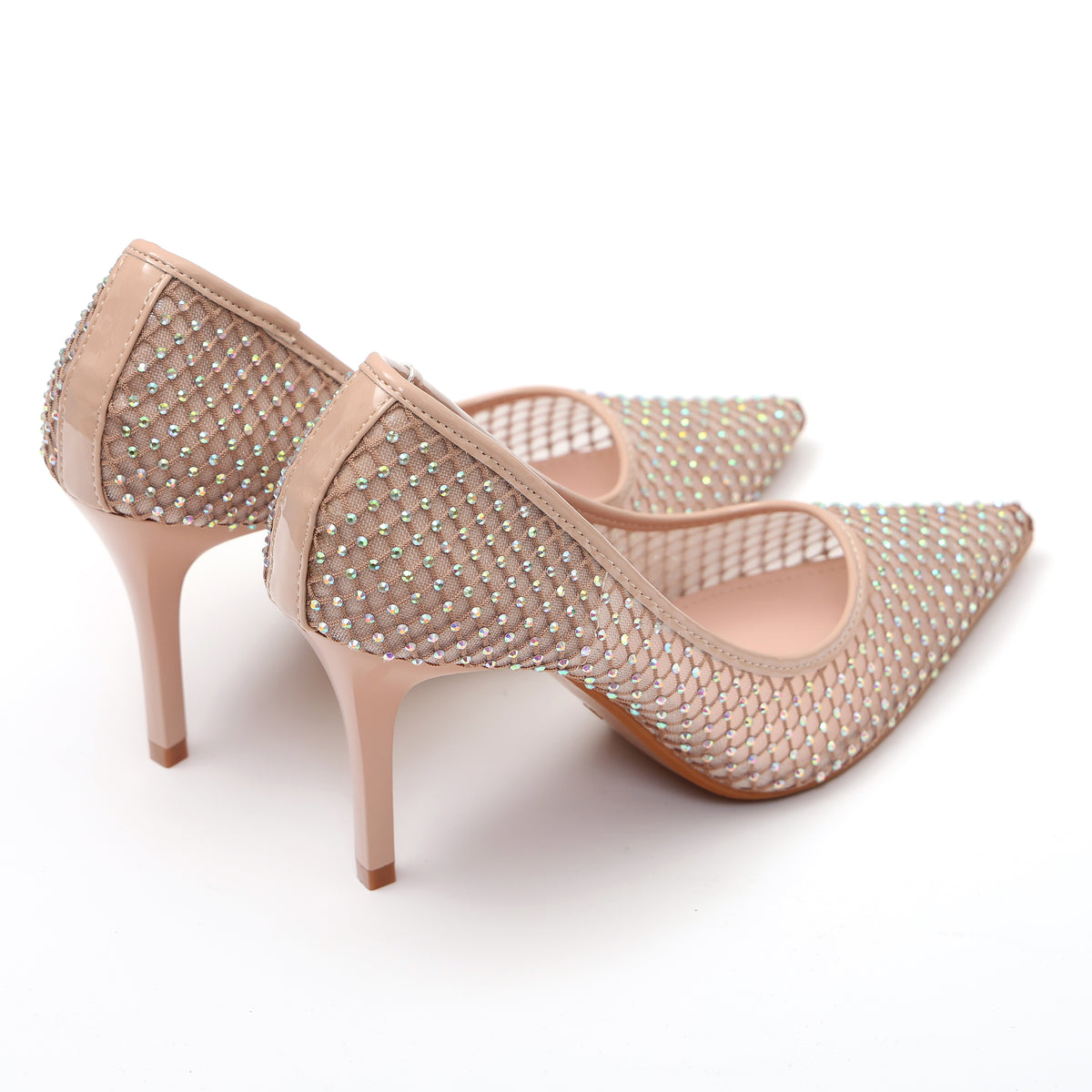 Dècolletè pumps in simil pelle con tomaia bucherellata ricoperta di strass- Art.BO251