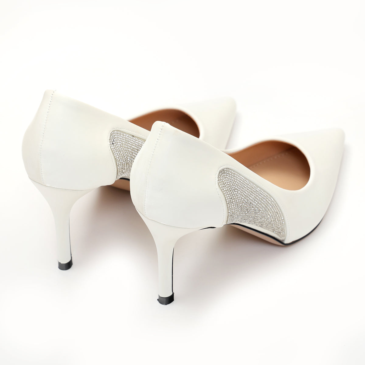 Dècolletè pumps in simil pelle verniciata con strass laterali- Art.SP016