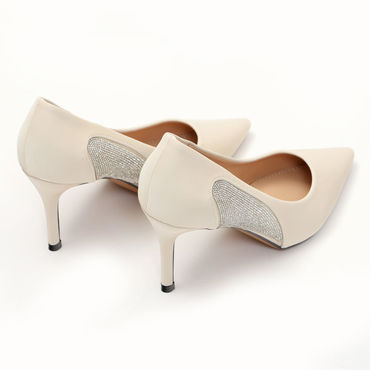 Dècolletè pumps in simil pelle verniciata con strass laterali- Art.SP016