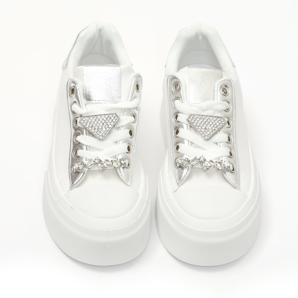 Sneakers in simil pelle con dettagli gioiello- Art.SP532
