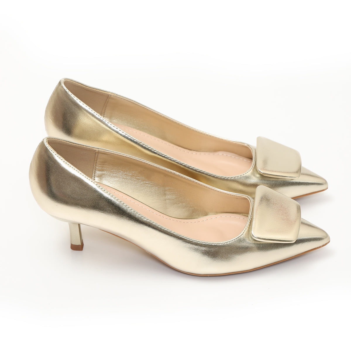 Dècolletè pumps in simil pelle con tacco basso e dettaglio sulla punta- Art.SP550