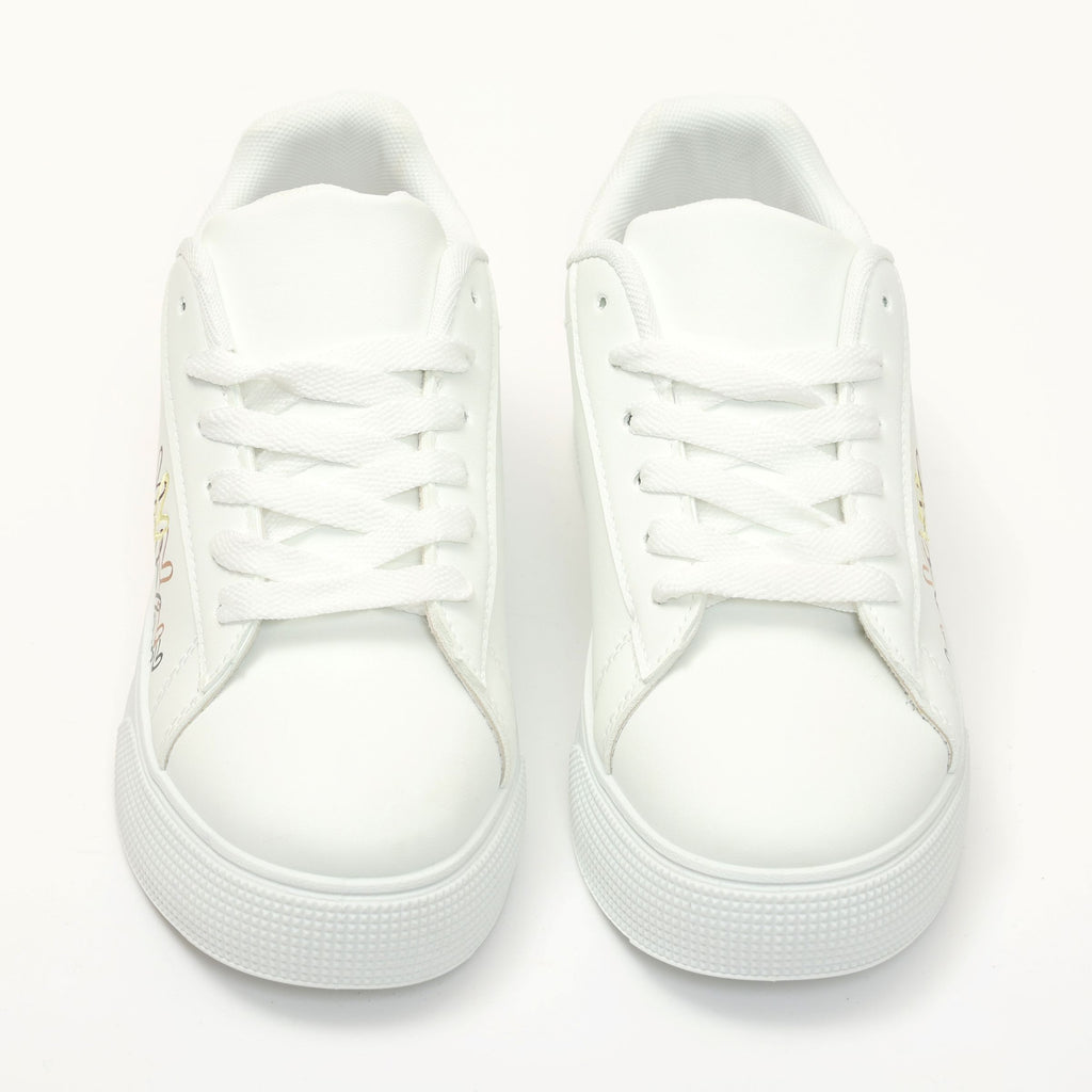 Sneakers in simil pelle con ricamo laterale- Art.BK513
