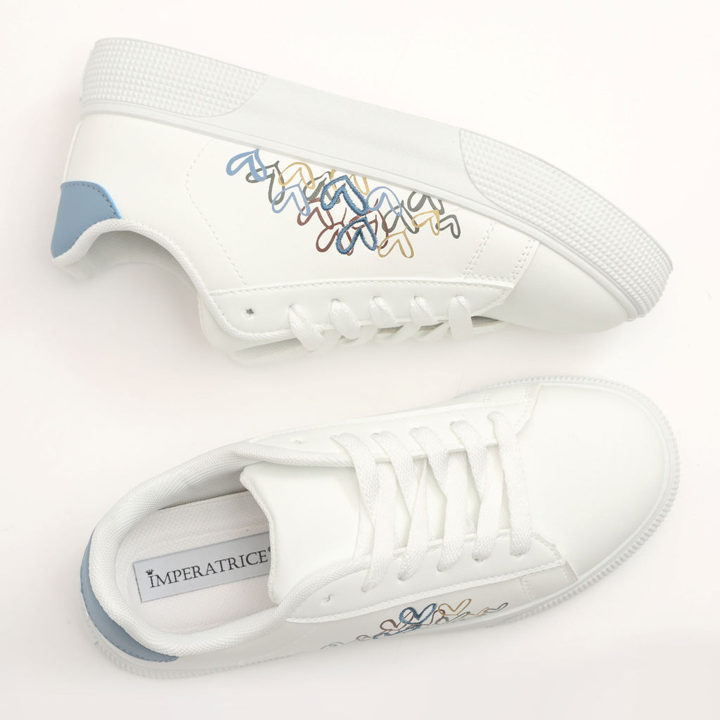 Sneakers in simil pelle con ricamo laterale- Art.BK513