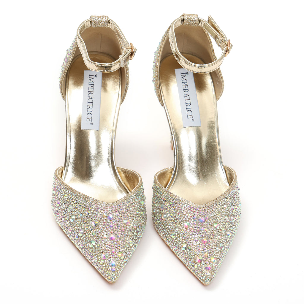 Sandali in simil pelle ricoperti di strass con tacco a spillo- Art.SP536