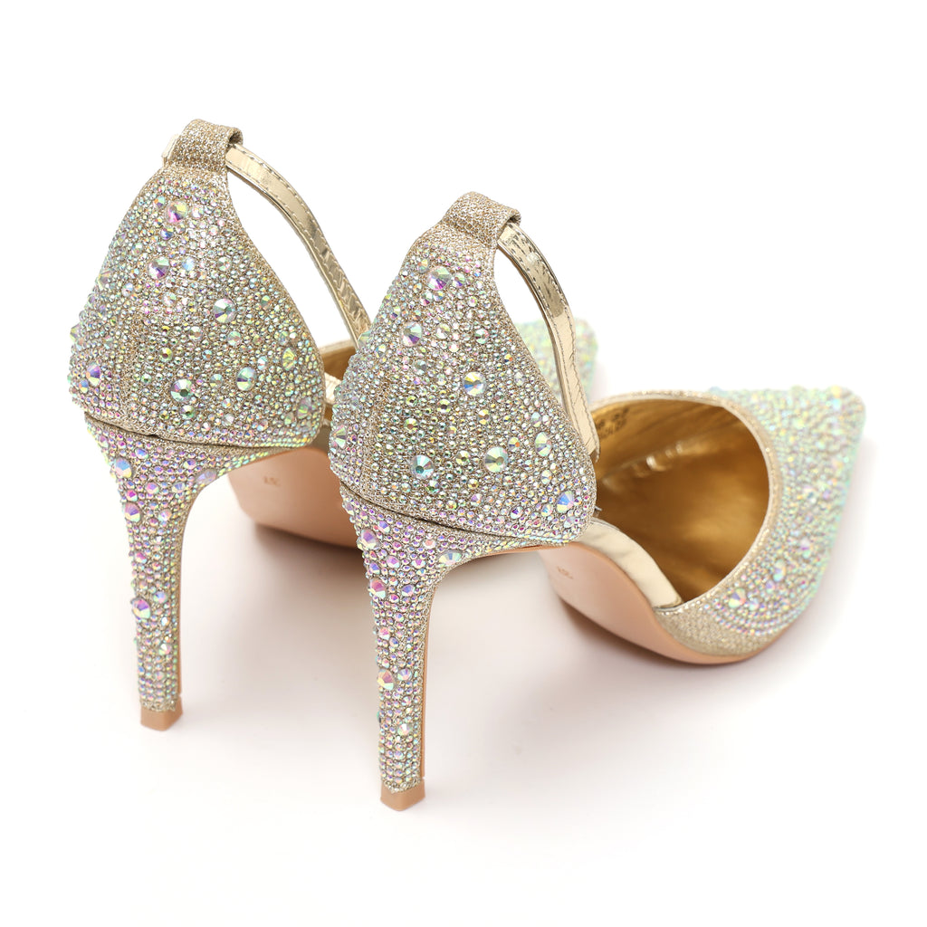 Sandali in simil pelle ricoperti di strass con tacco a spillo- Art.SP536