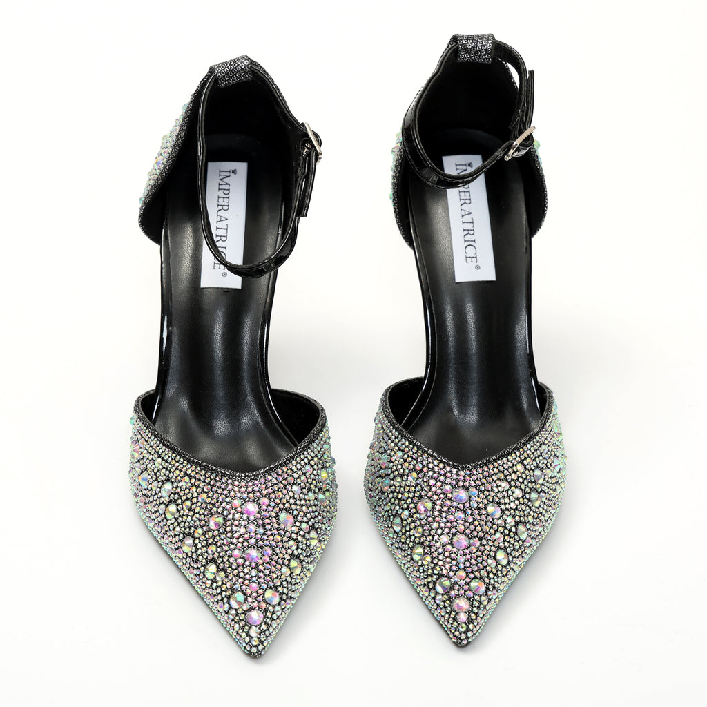 Sandali in simil pelle ricoperti di strass con tacco a spillo- Art.SP536