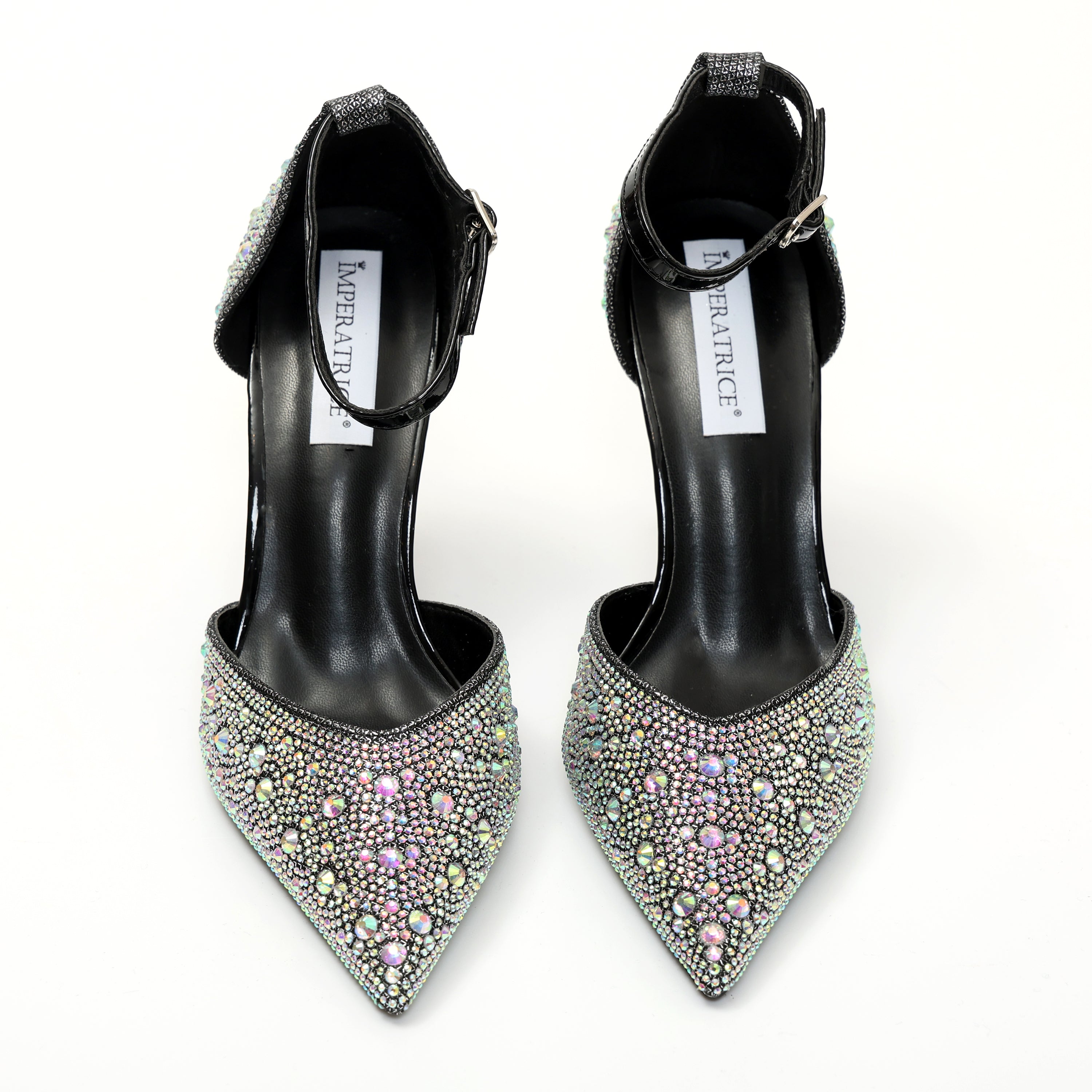 Sandali in simil pelle ricoperti di strass con tacco a spillo- Art.SP536