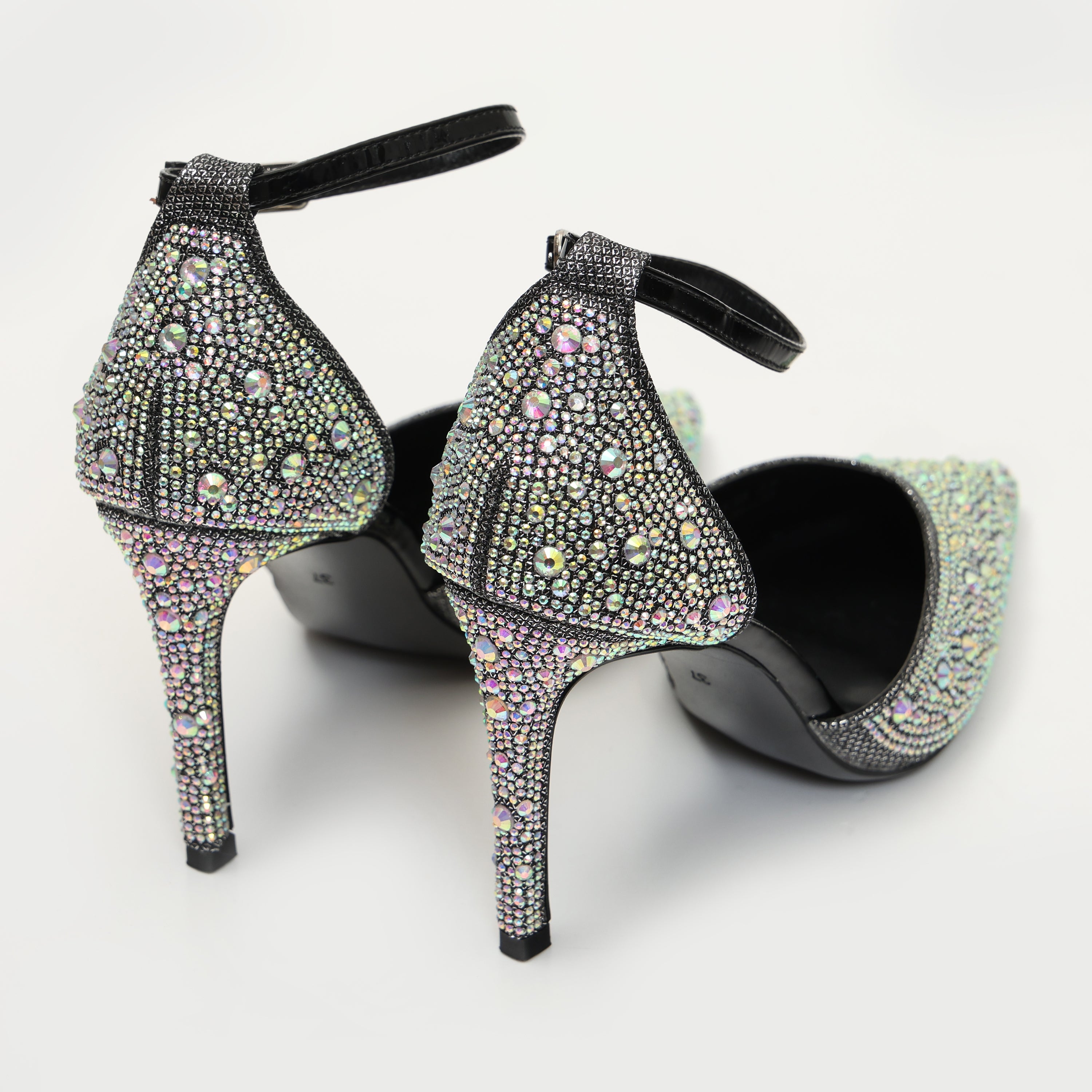 Sandali in simil pelle ricoperti di strass con tacco a spillo- Art.SP536