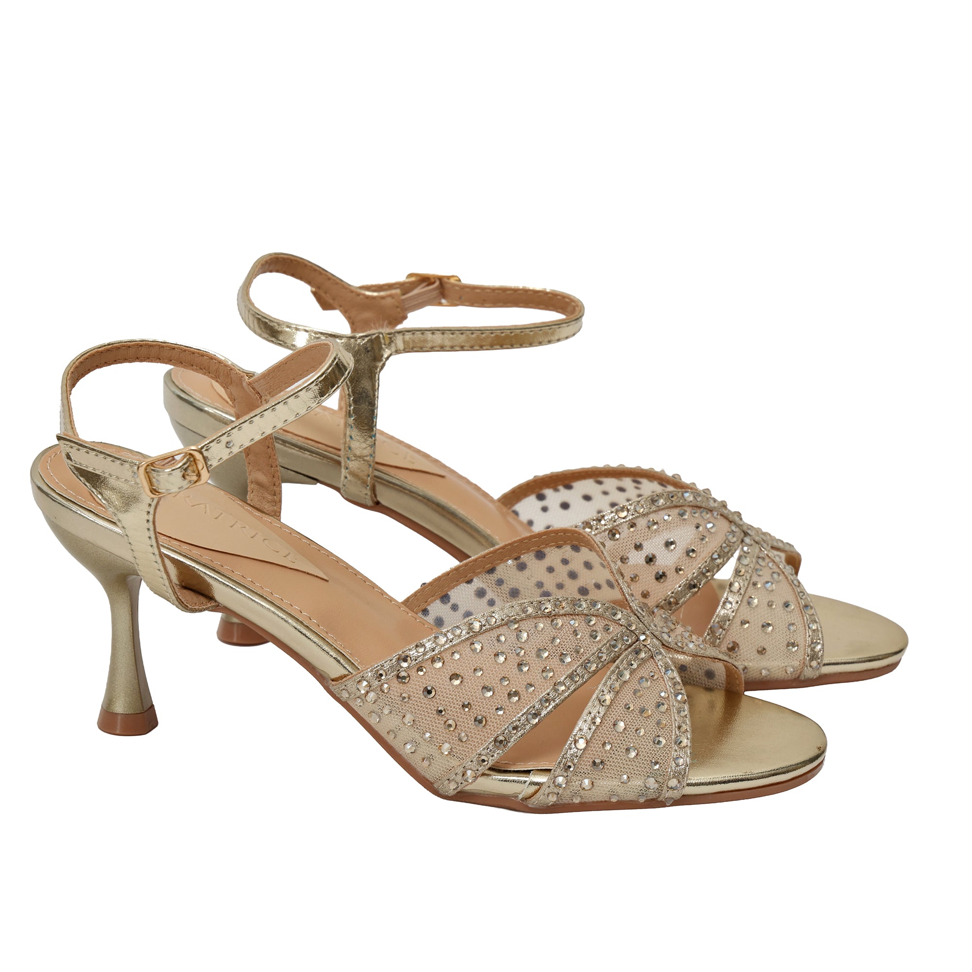 Sandali con strass - tacco 8,0 cm -Art.CL615