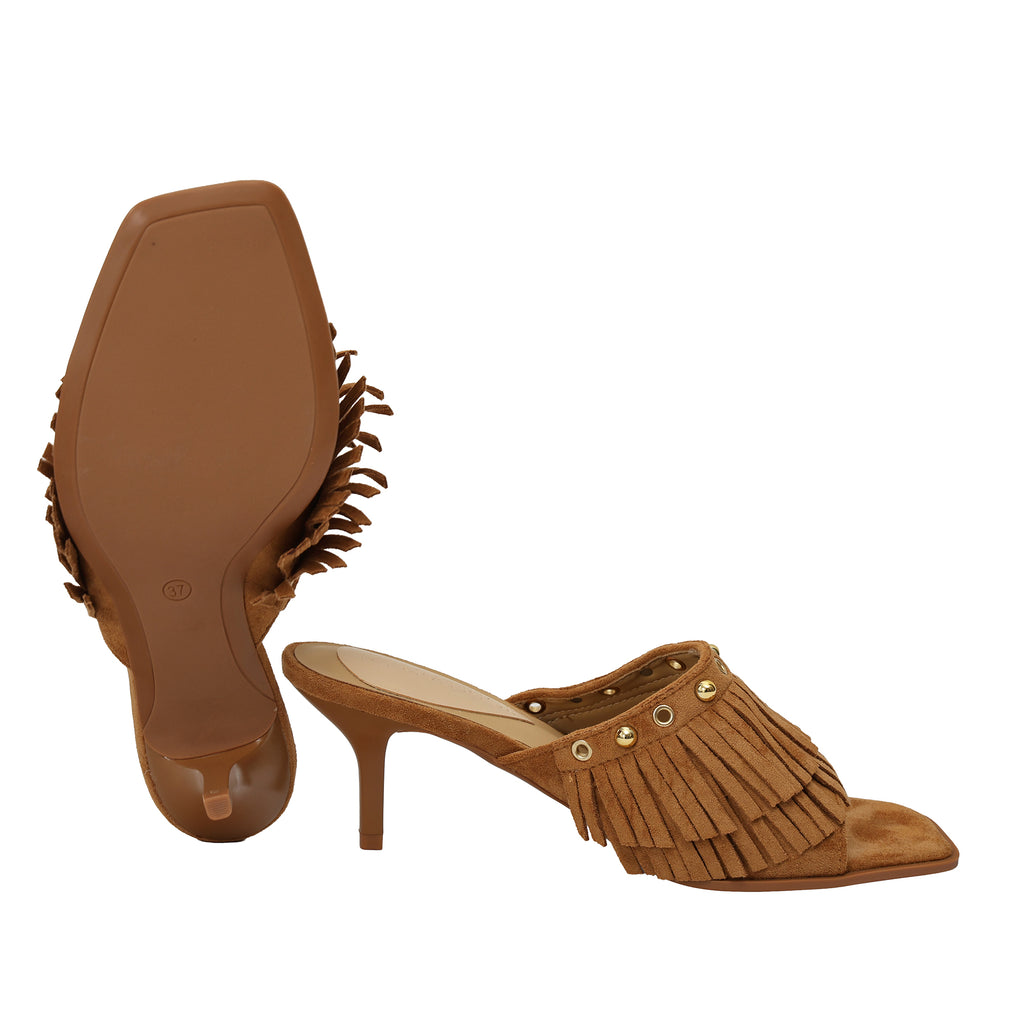 Sandali frange  - tacco 7,0 cm -Art.CL527