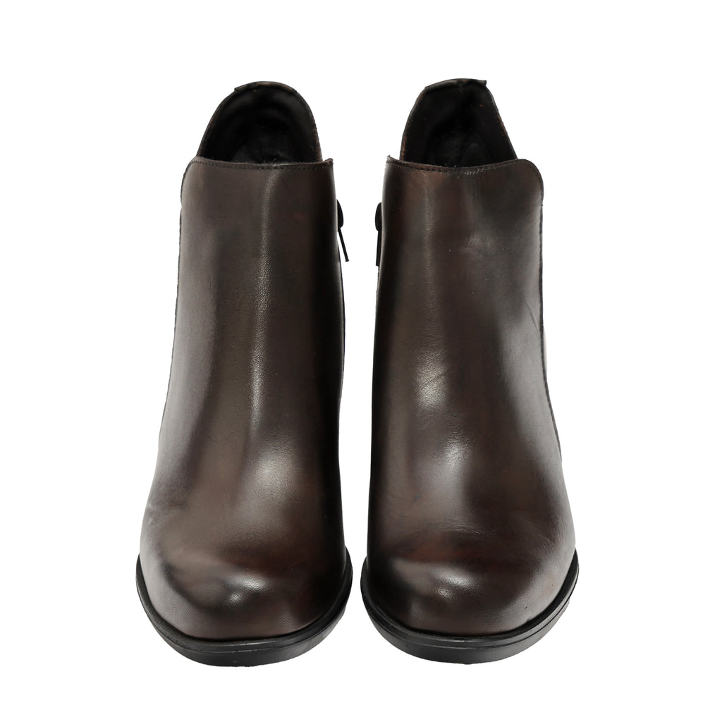 Tronchetto in vera pelle con tacco comodo- Art.1306PELLE