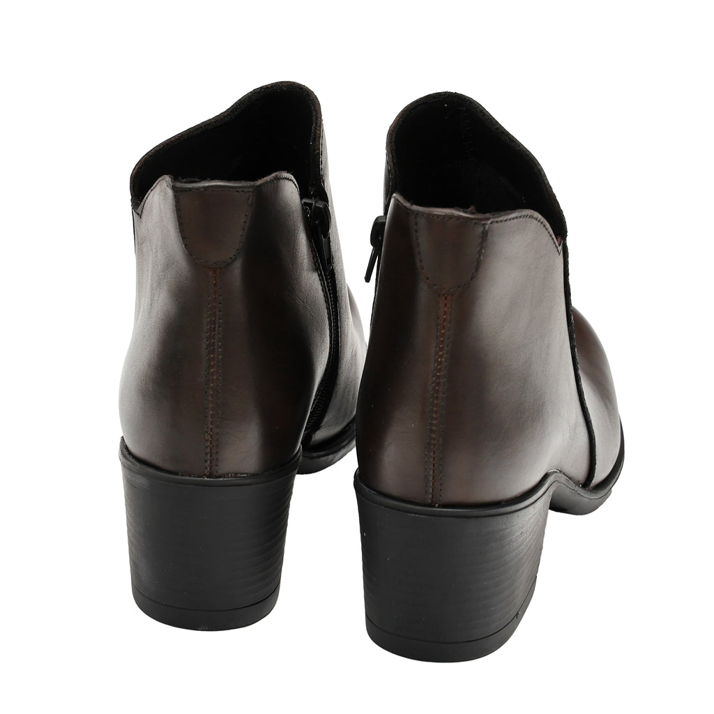 Tronchetto in vera pelle con tacco comodo- Art.1306PELLE