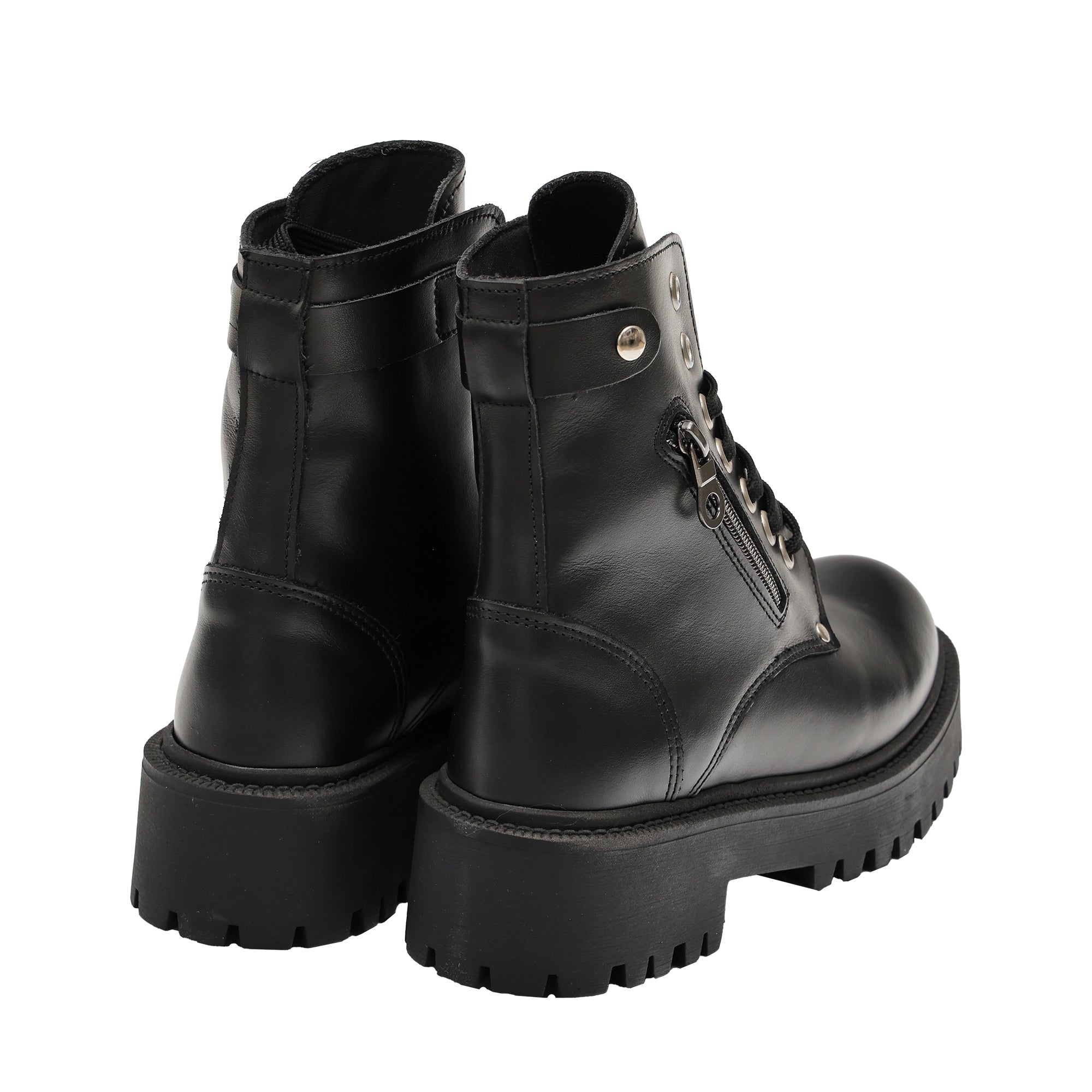 Anfibi in vera pelle con stringhe - Art.3031PELLE