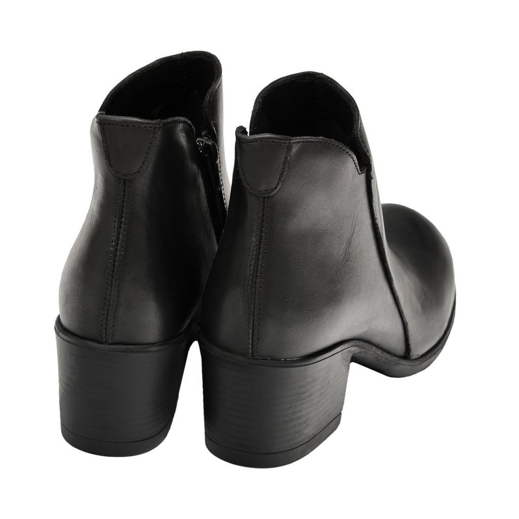 Tronchetto in vera pelle con tacco comodo- Art.1306PELLE