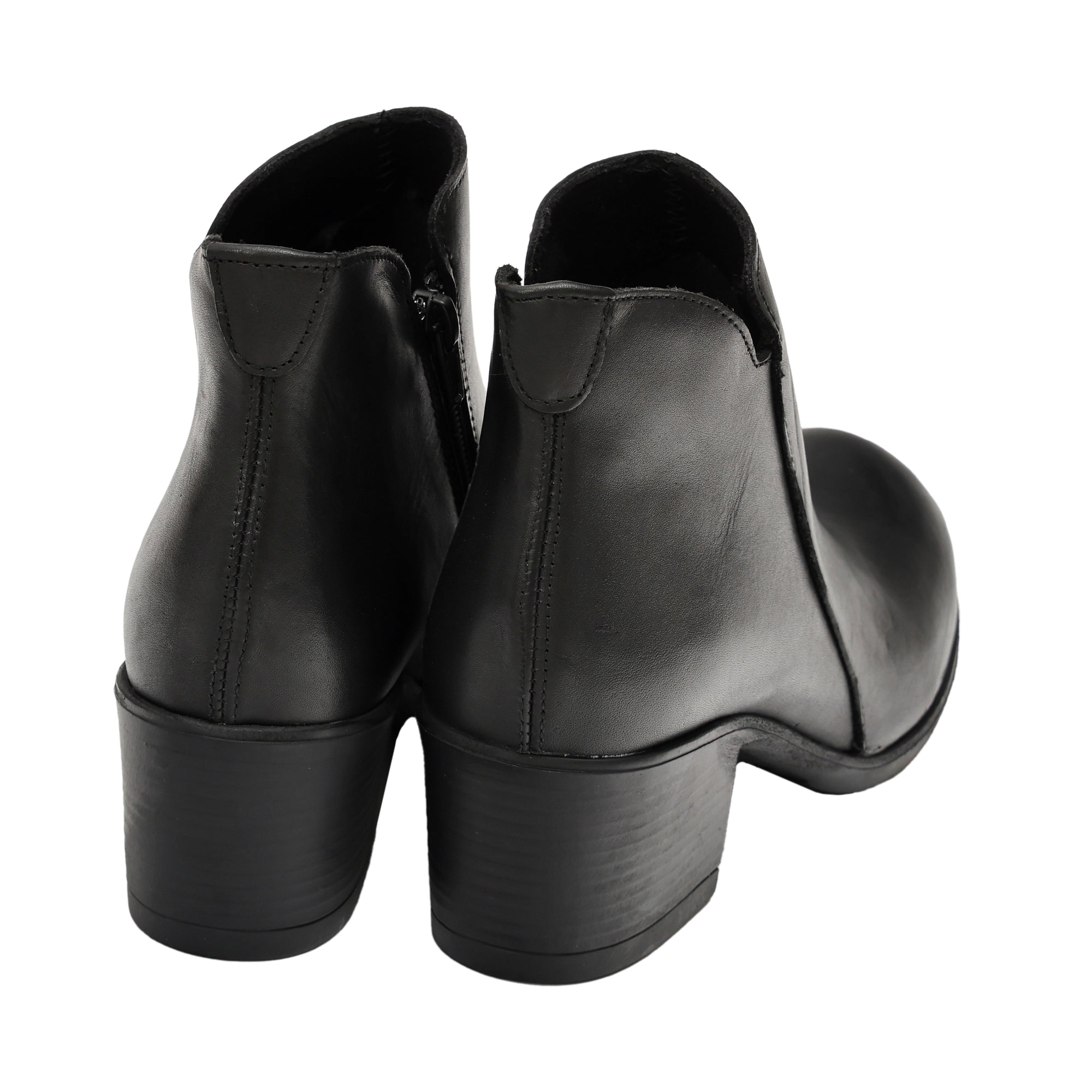 Tronchetto in vera pelle con tacco comodo- Art.1306PELLE