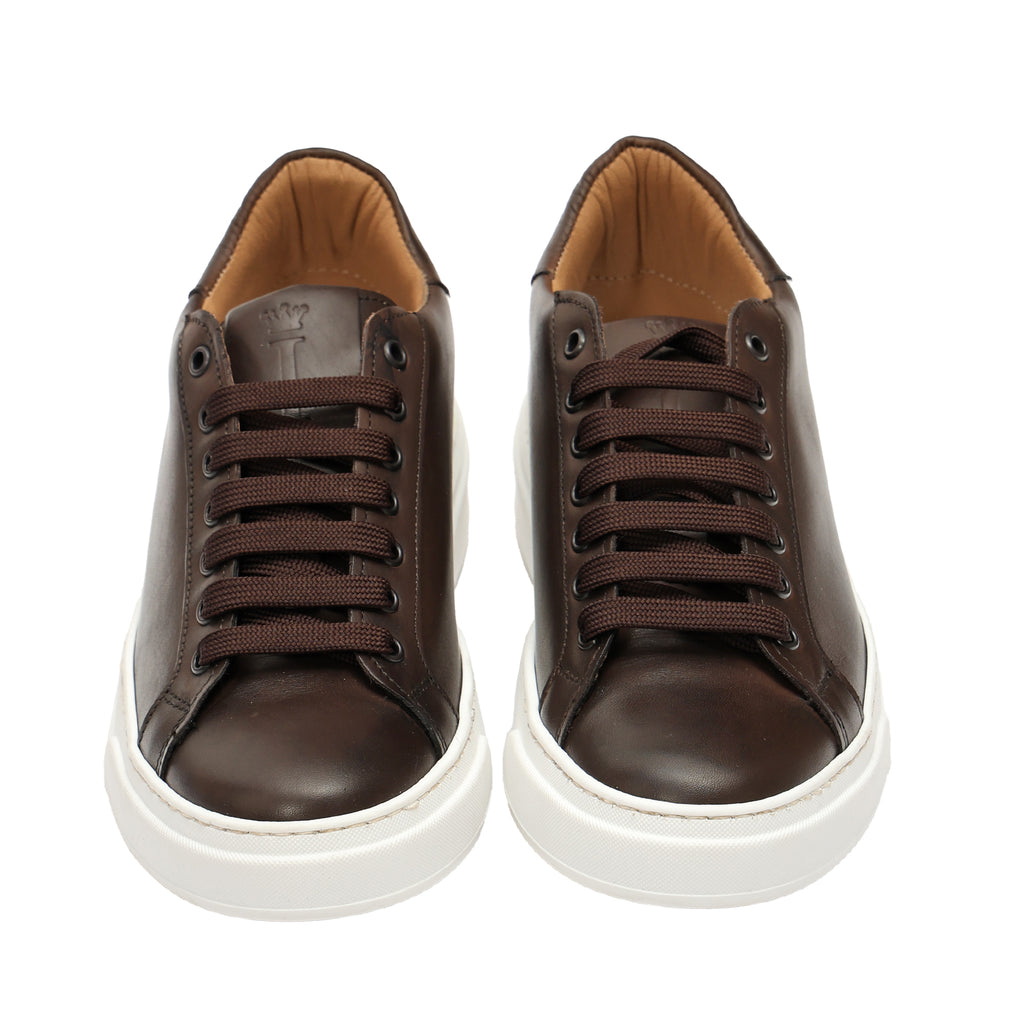 Sneakers stringate in vera pelle -Art.6PELLE
