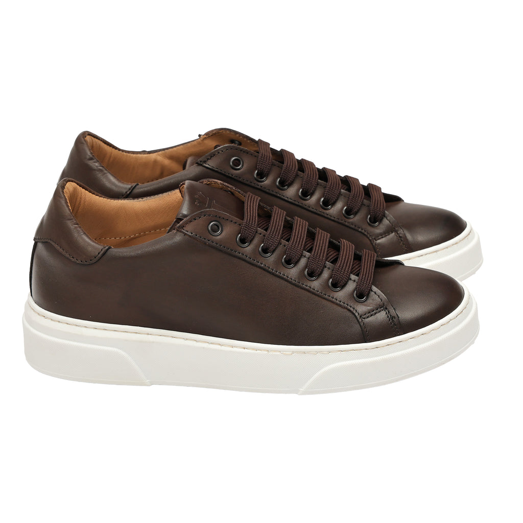 Sneakers stringate in vera pelle -Art.6PELLE