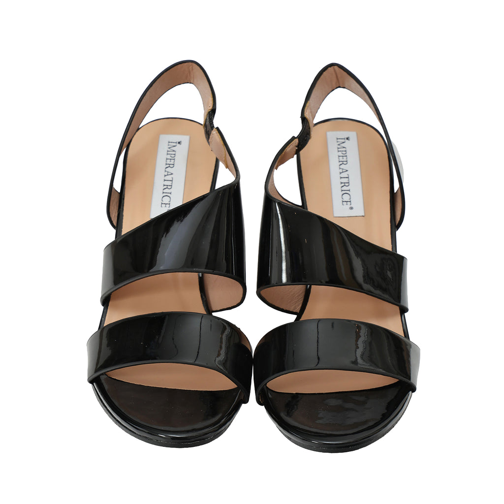 Sandali in simil pelle verniciata con tacco- Art.C39