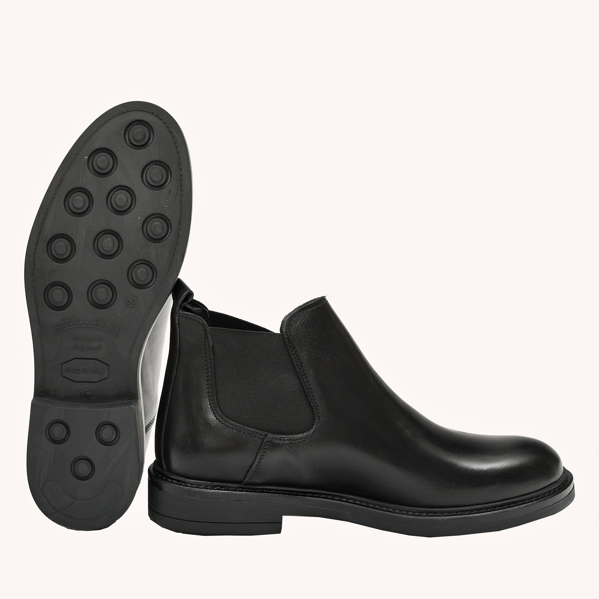 Beatles in pelle con fascia elastica-Art.757PELLE