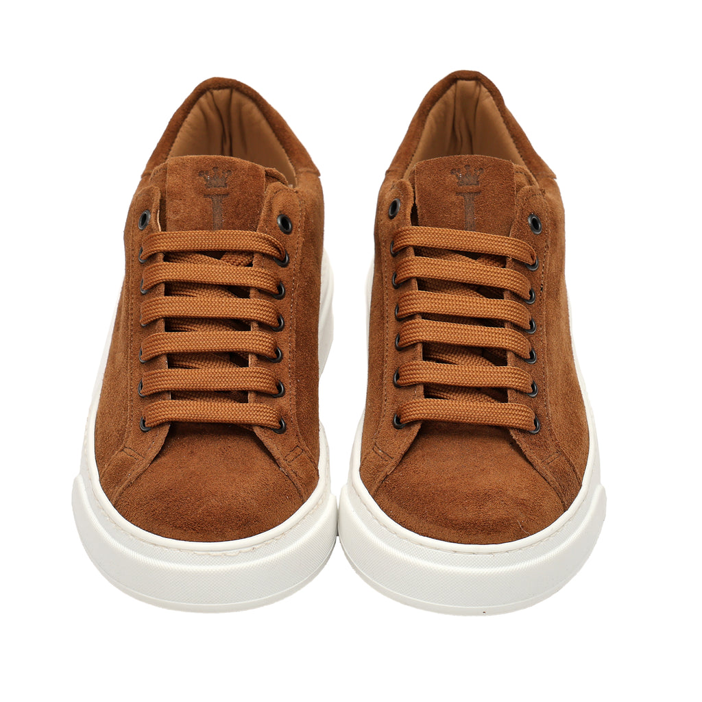 Sneakers stringate in vera pelle scamosciata-Art.6CAMOSCIO