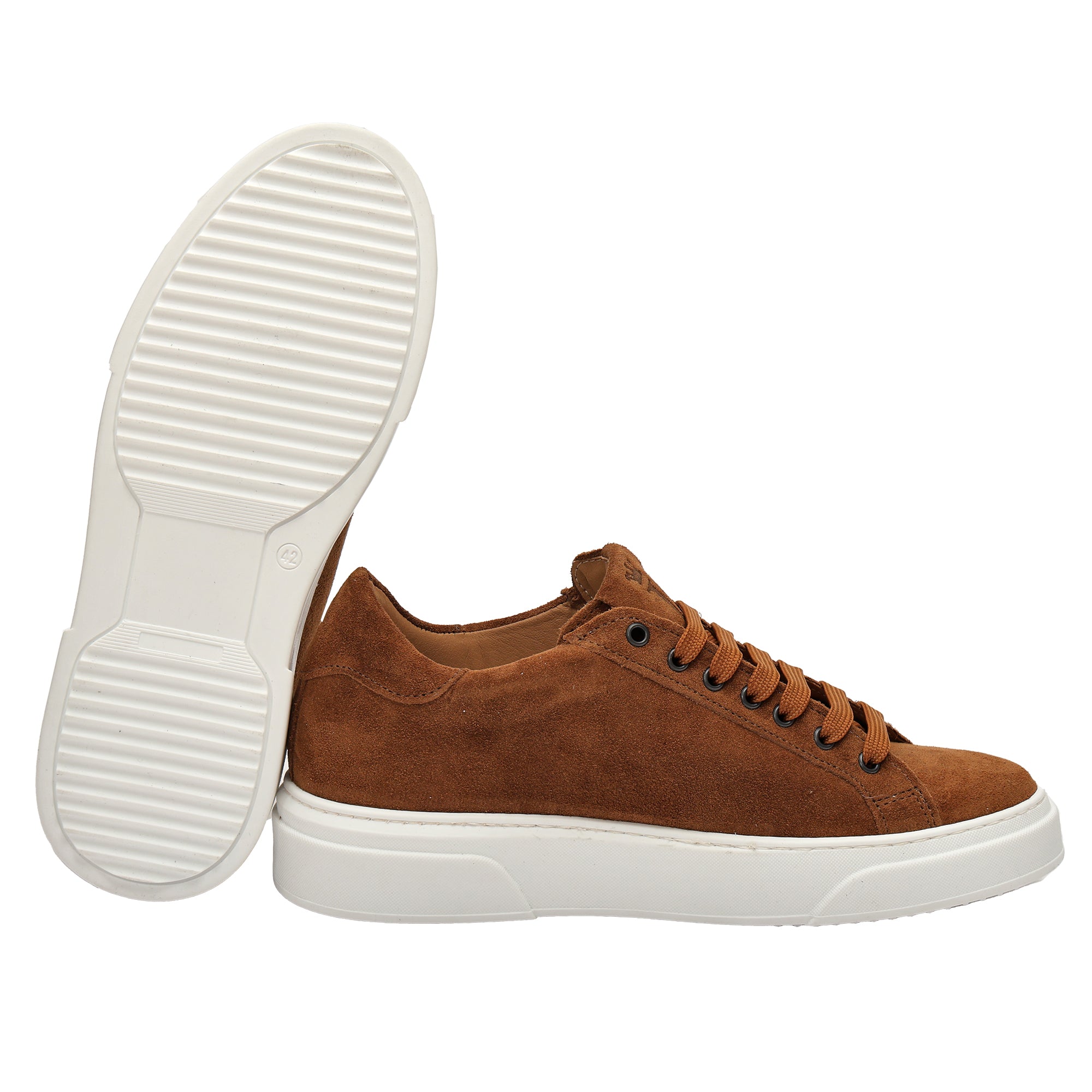Sneakers stringate in vera pelle scamosciata-Art.6CAMOSCIO