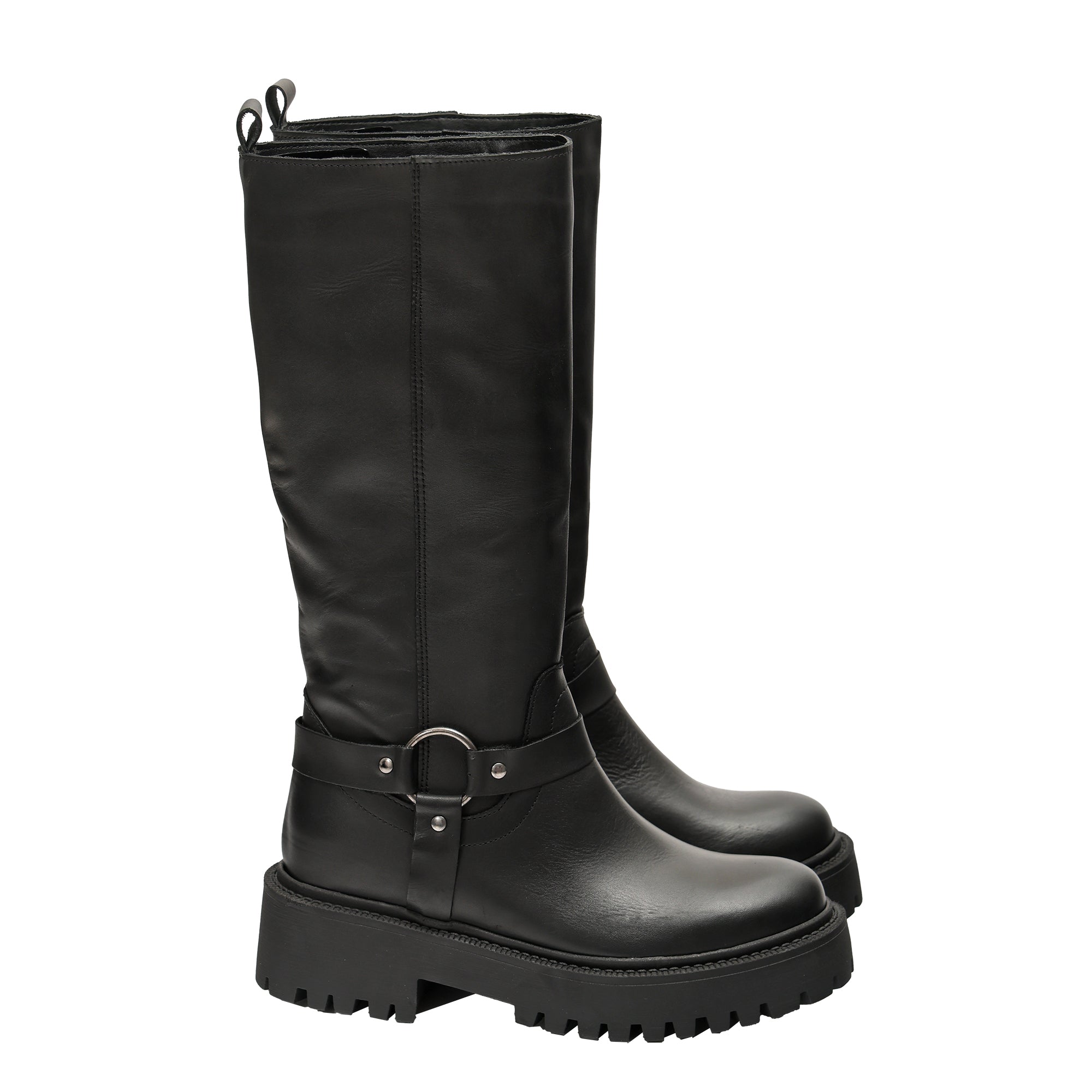 Stivale in vera pelle con cinturino- Art.3022PELLE