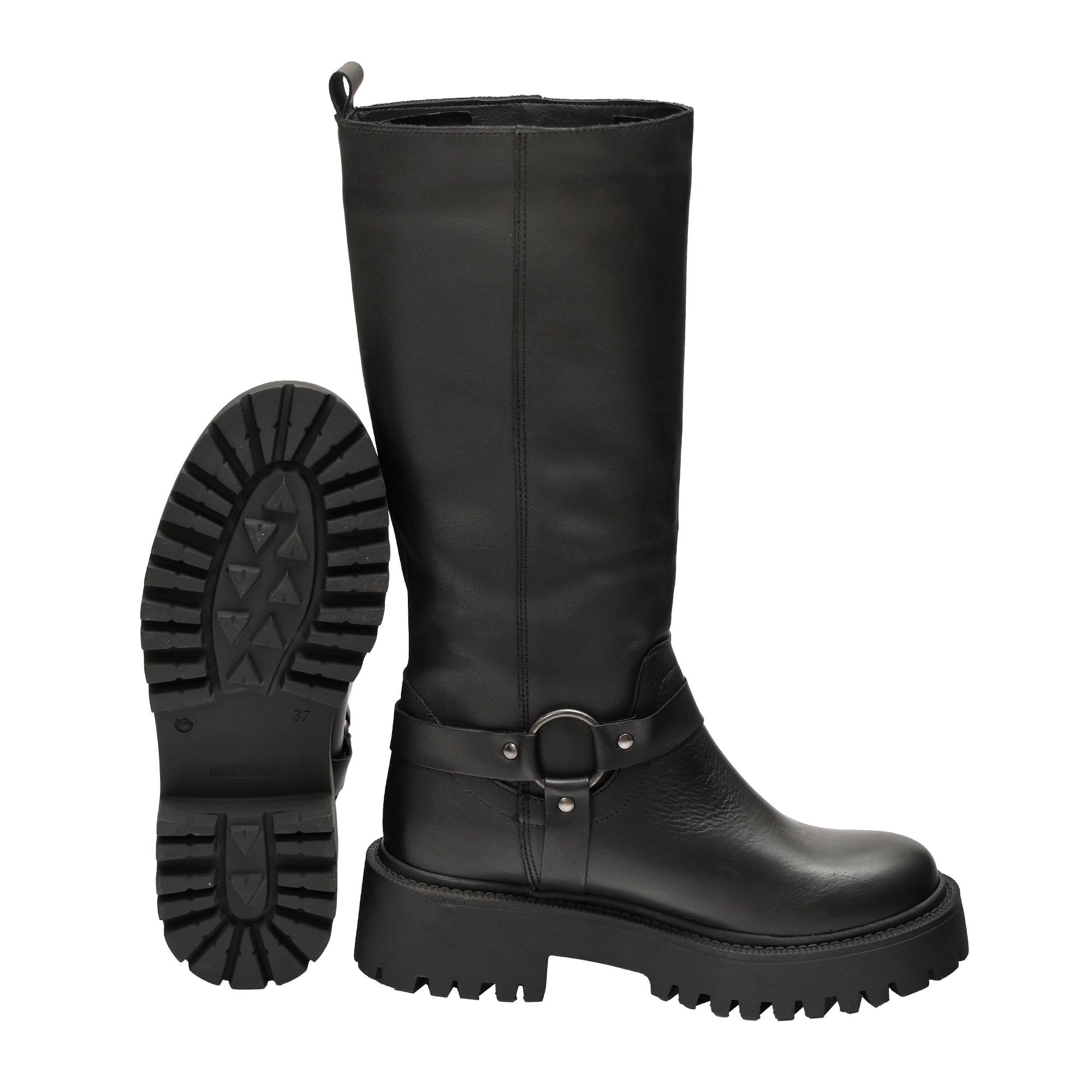 Stivale in vera pelle con cinturino- Art.3022PELLE