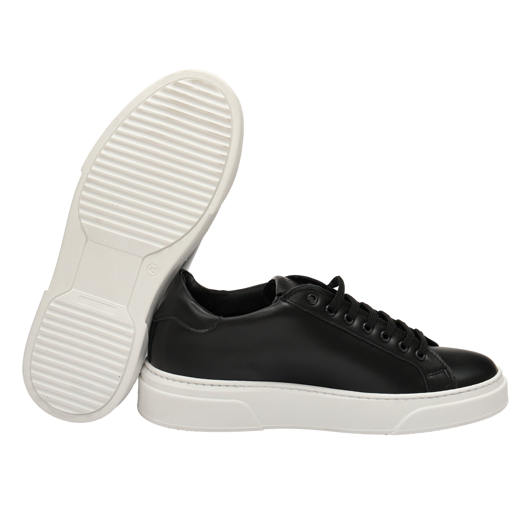 Sneakers stringate in vera pelle -Art.6PELLE
