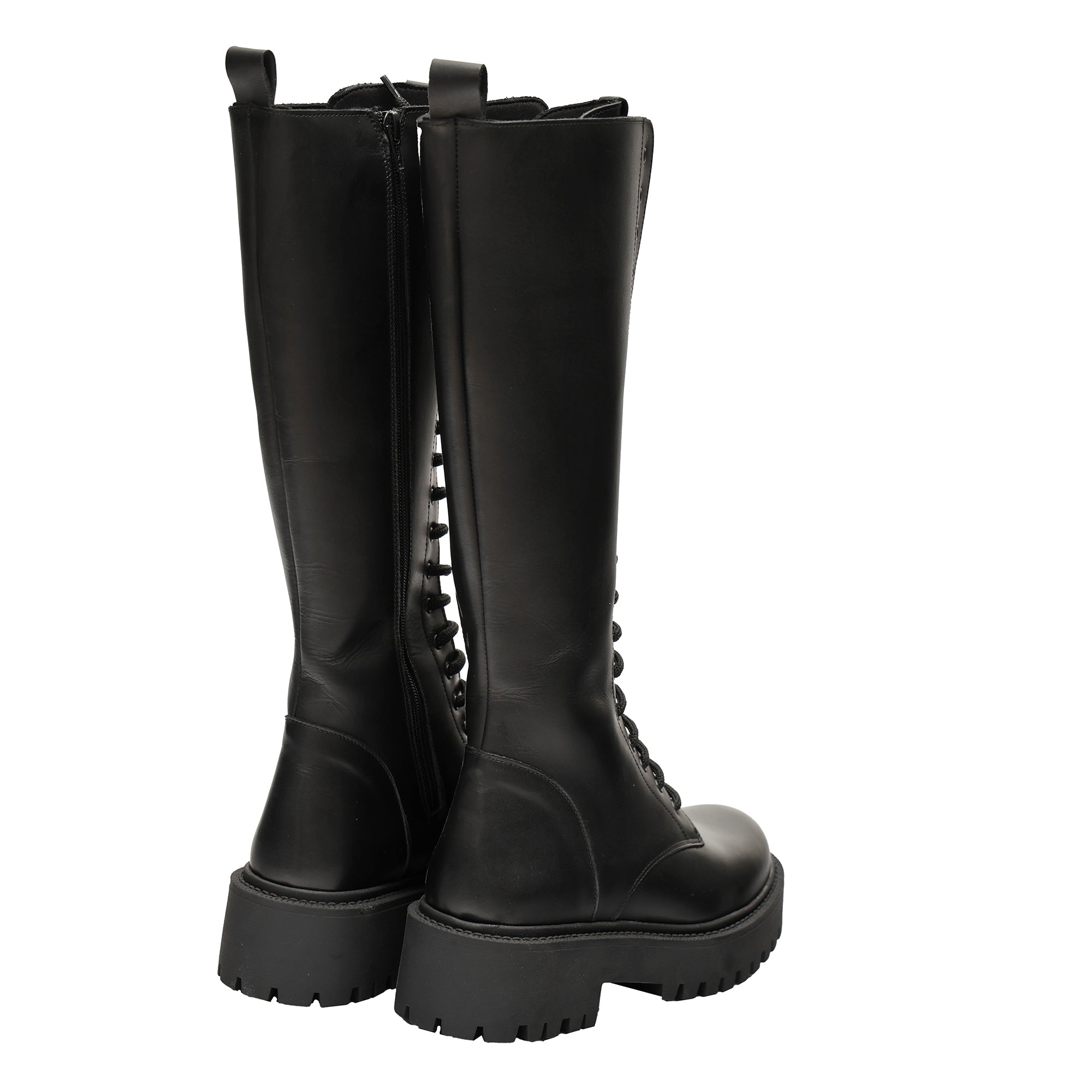 Stivale in vera pelle con stringhe- Art.3032PELLE