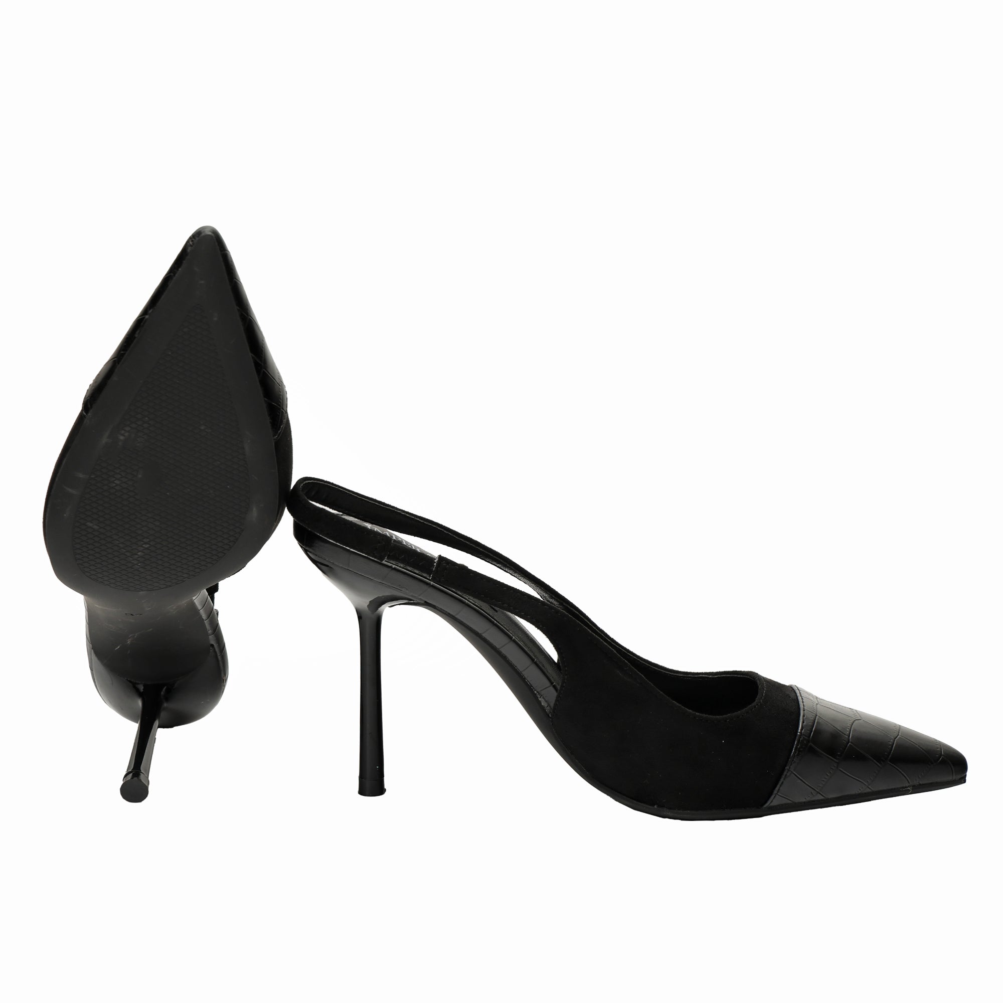 Decolletè in simil-pelle scamosciata con punta pitonata- Art.DF205