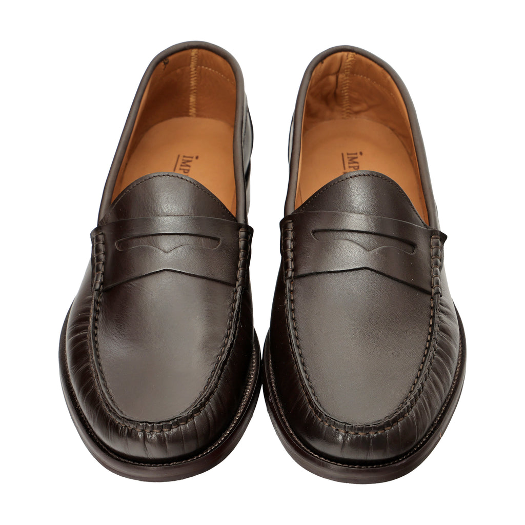 Mocassino a tubolare in pelle crust con suola in vero cuoio cucita-Art.1101CRUSTFDO18285