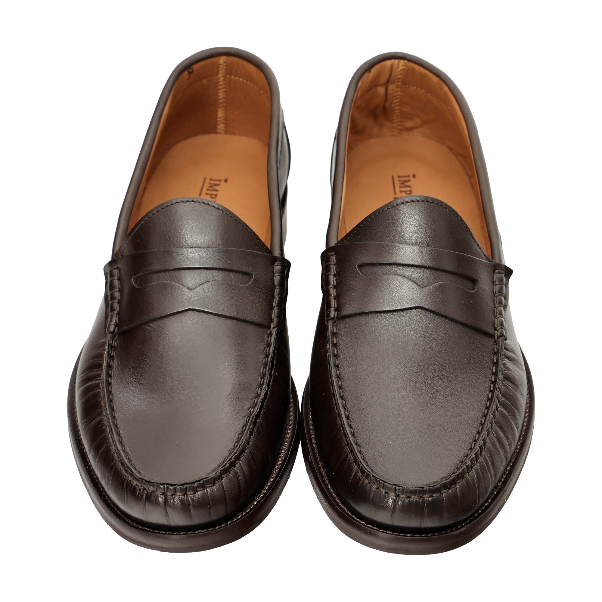 Mocassino a tubolare in pelle crust con suola in vero cuoio cucita-Art.1101CRUSTFDO18285