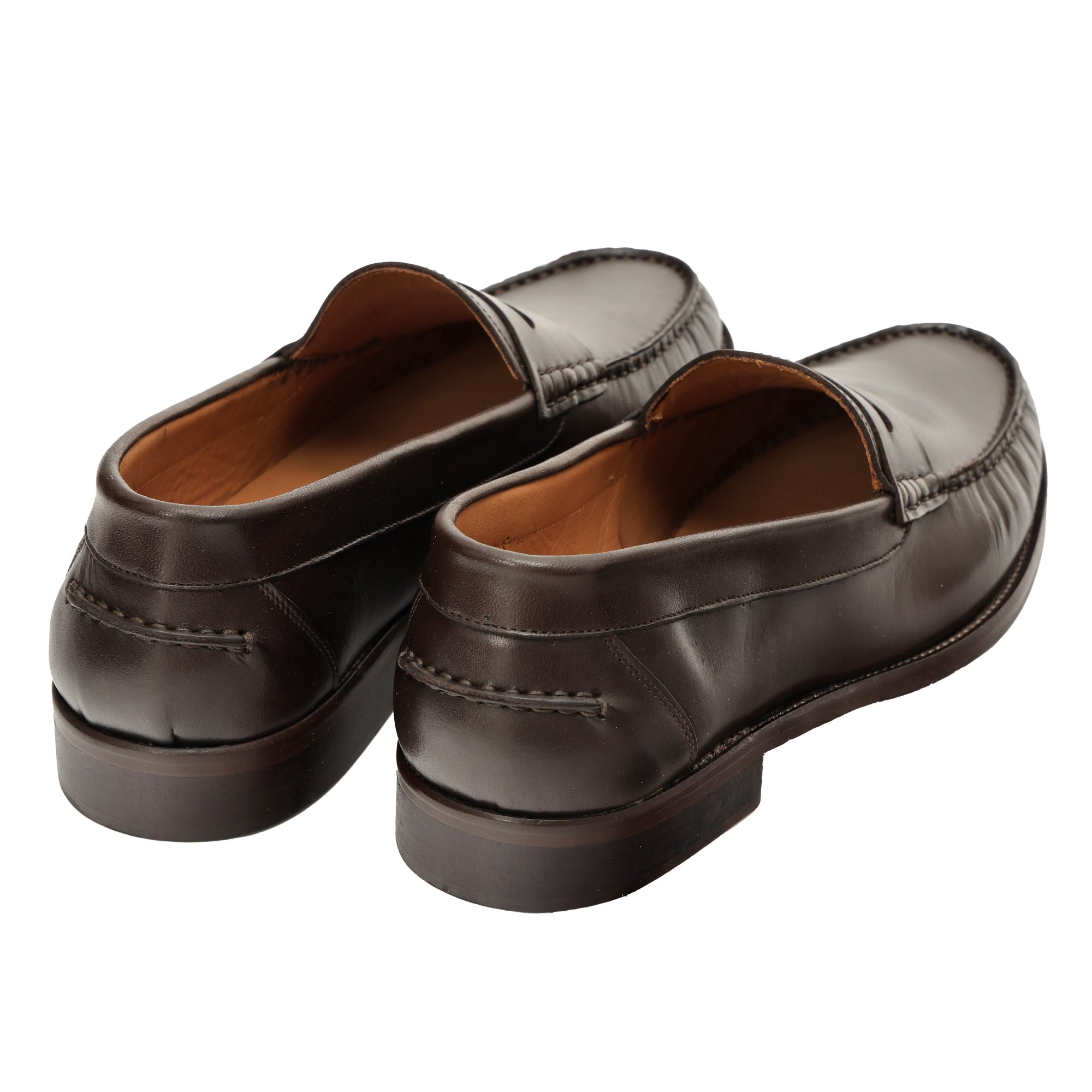 Mocassino a tubolare in pelle crust con suola in vero cuoio cucita-Art.1101CRUSTFDO18285