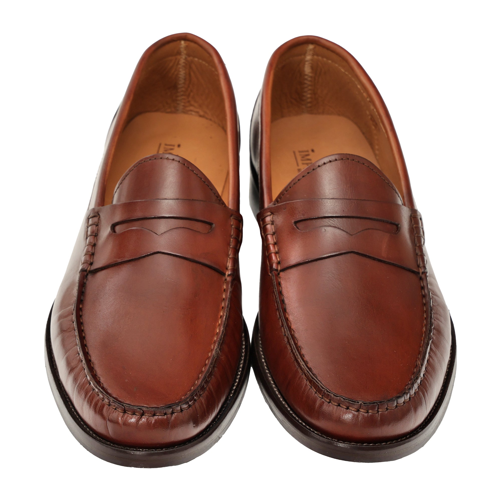 Mocassino a tubolare in pelle crust con suola in vero cuoio cucita-Art.1101CRUSTFDO18285
