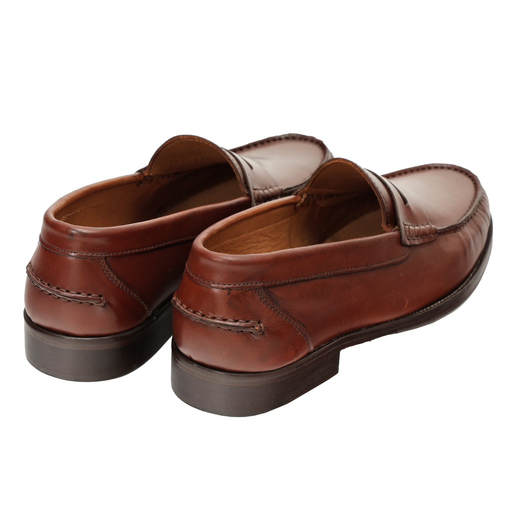 Mocassino a tubolare in pelle crust con suola in vero cuoio cucita-Art.1101CRUSTFDO18285