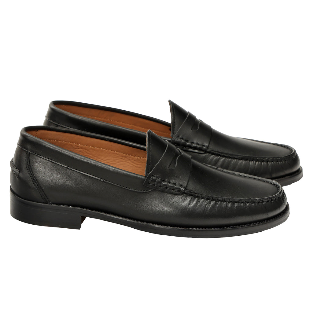 Mocassino a tubolare in pelle crust con suola in vero cuoio cucita-Art.1101CRUSTFDO18285