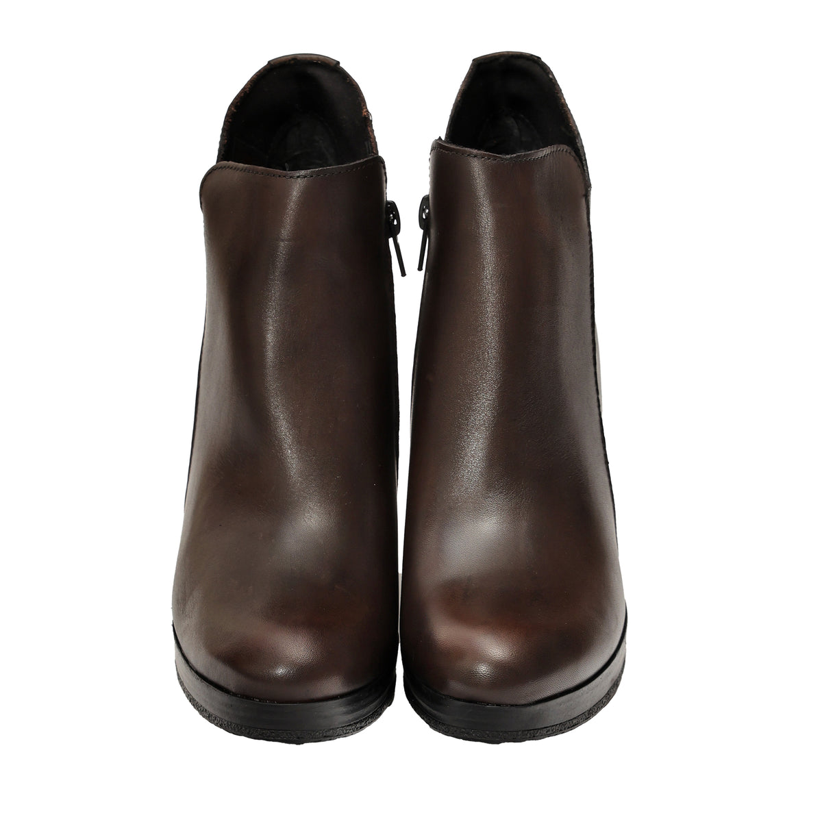 Tronchetto in vera pelle con tacco e plateaux- Art.309PELLE