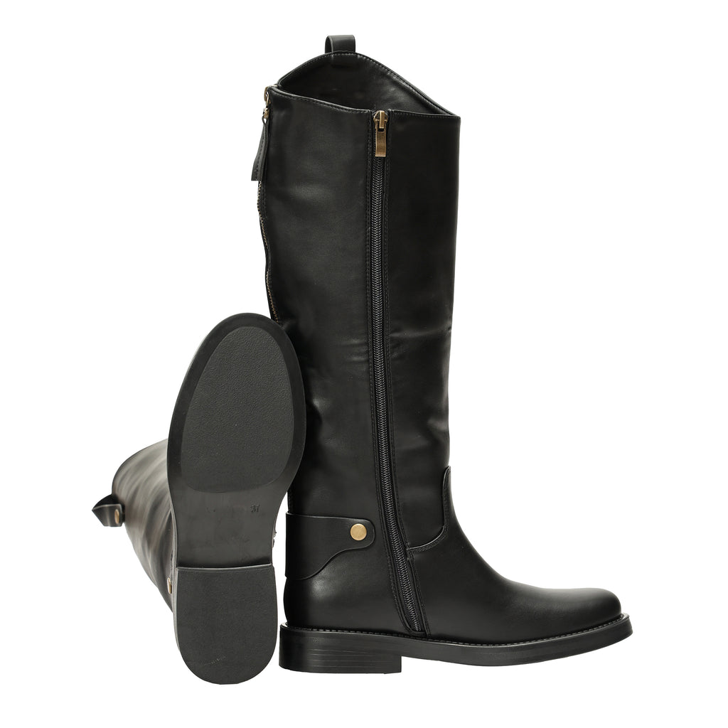 Stivale in simil pelle con tacco comodo- Art.DF038