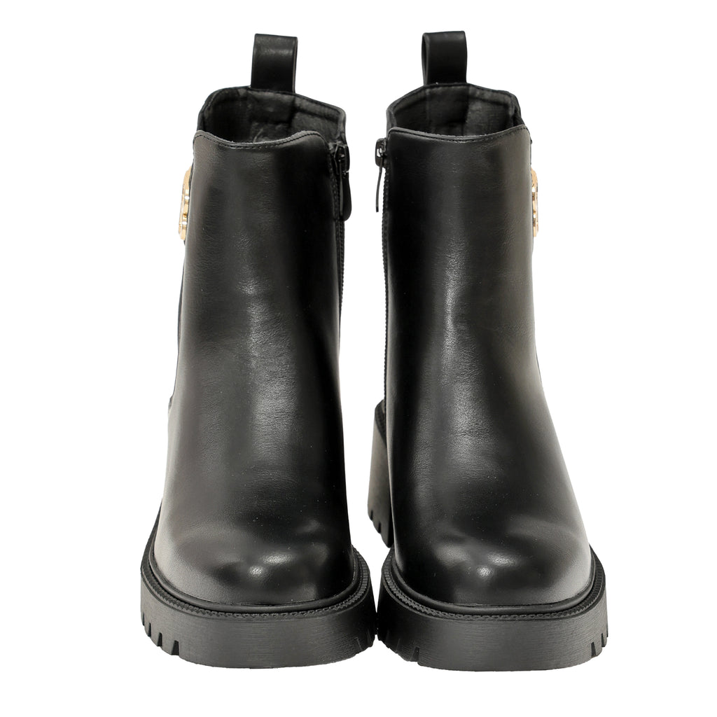 Stivaletti in simil pelle con elastico e lampo- Art.BM176
