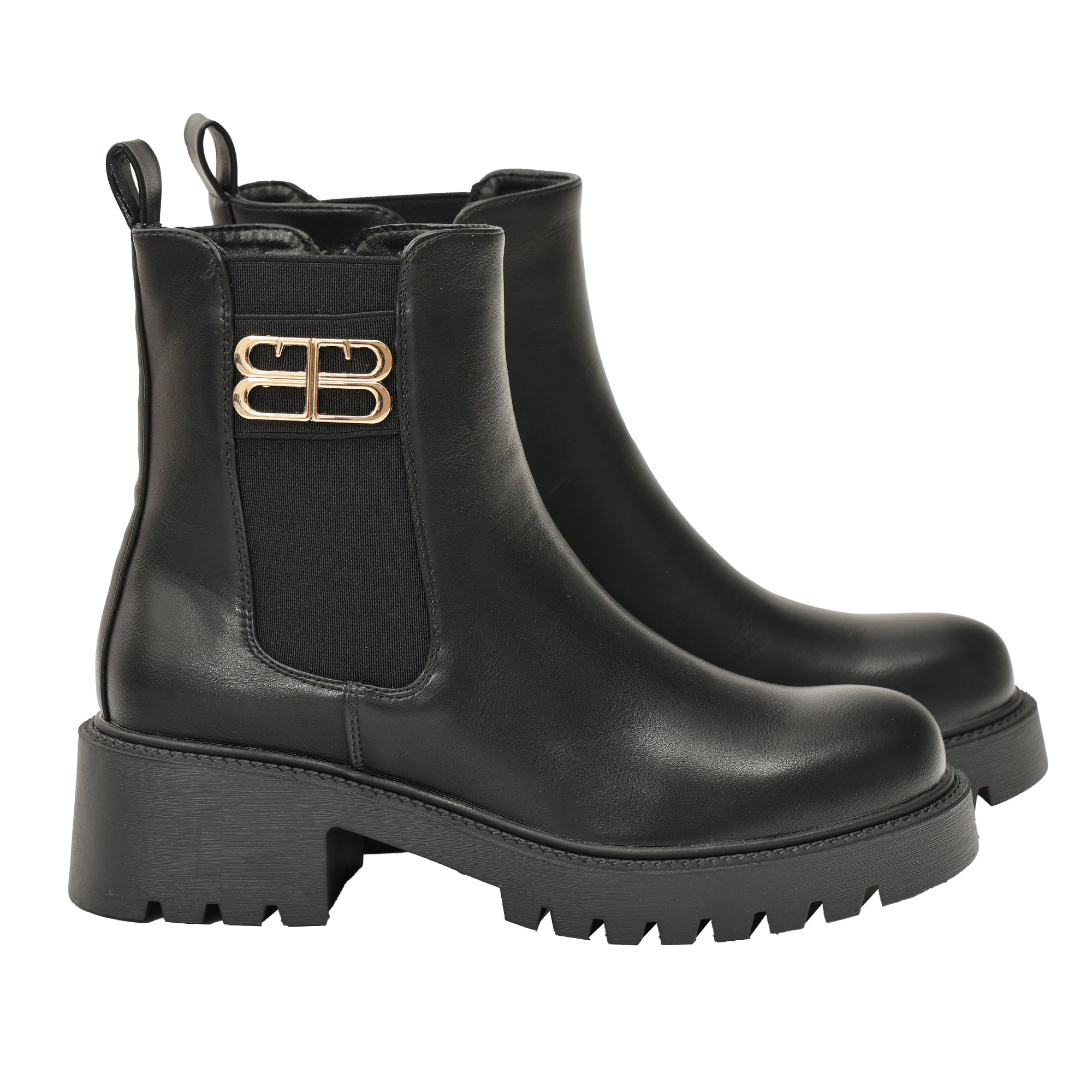 Stivaletti in simil pelle con elastico e lampo- Art.BM176