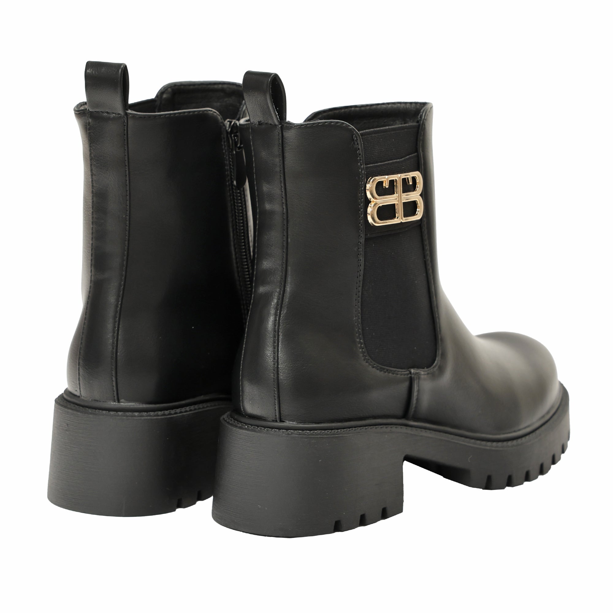 Stivaletti in simil pelle con elastico e lampo- Art.BM176