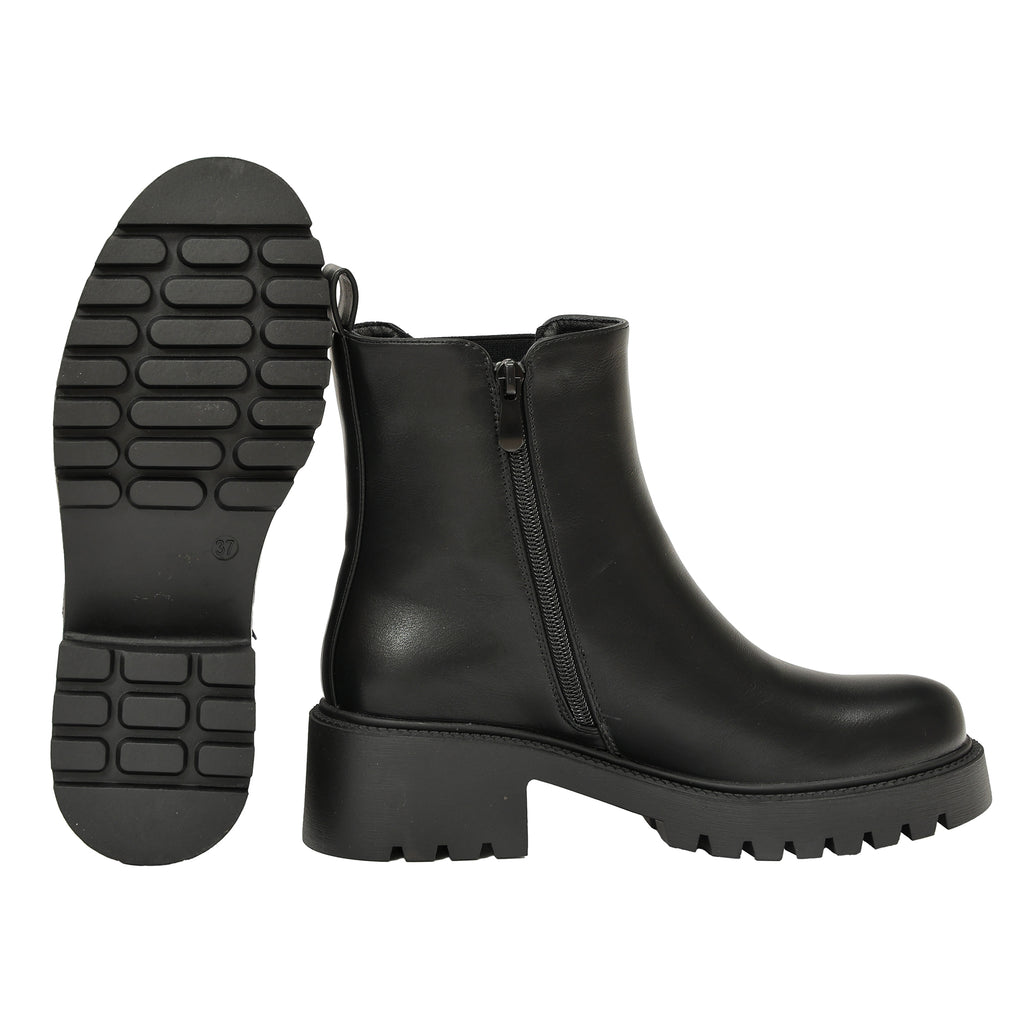 Stivaletti in simil pelle con elastico e lampo- Art.BM176