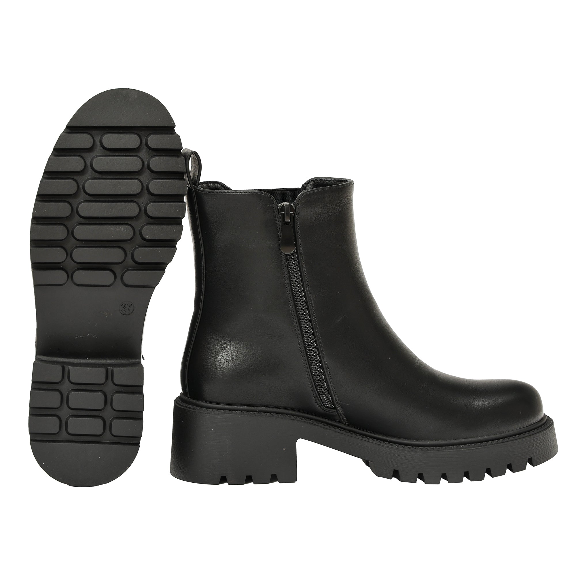 Stivaletti in simil pelle con elastico e lampo- Art.BM176