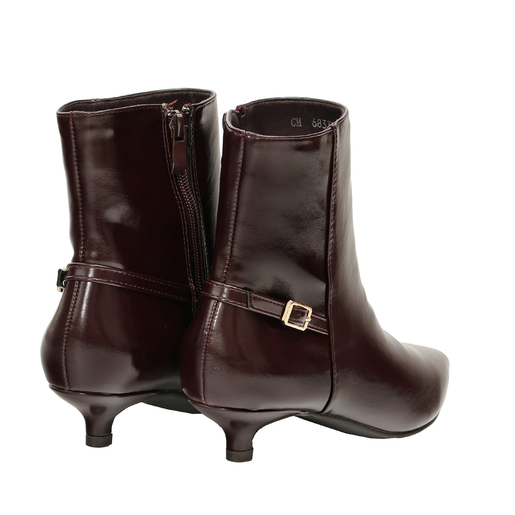 Tronchetto in simil pelle con tacco basso- Art.68338