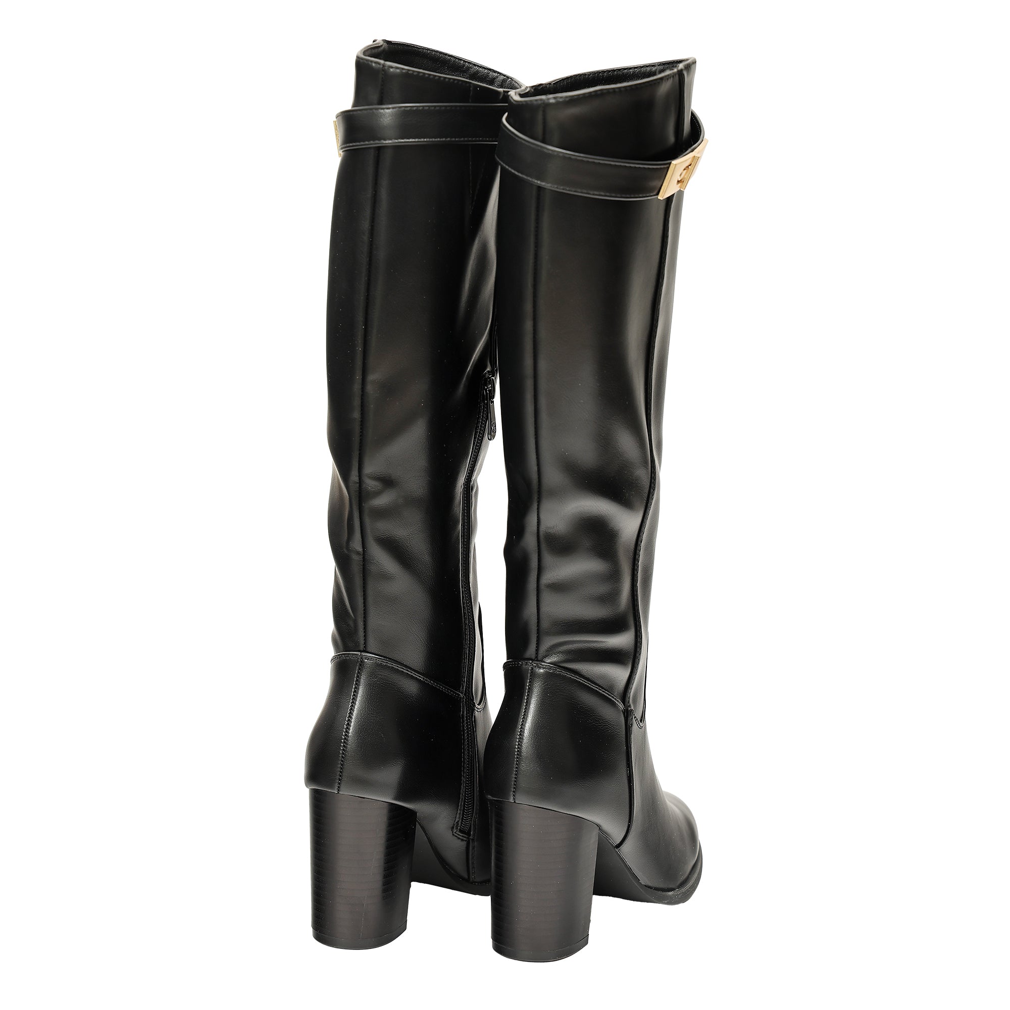 Stivale in simil pelle con tacco alto largo- Art.CHC501