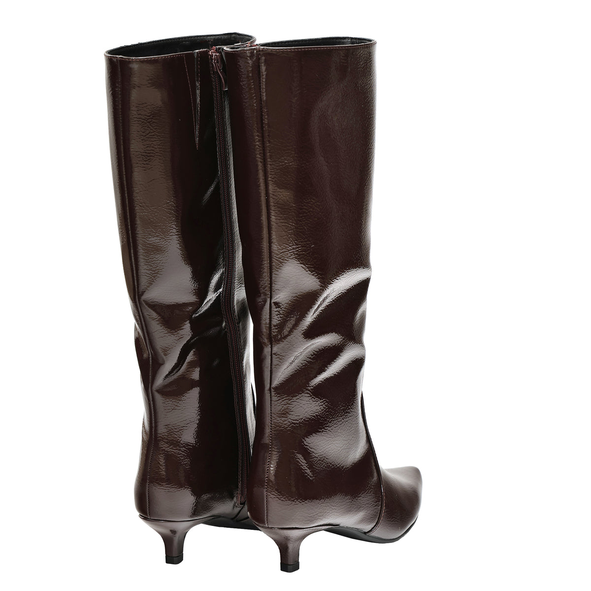 Stivale in simil pelle verniciato effetto naplak con tacco basso- Art.9259