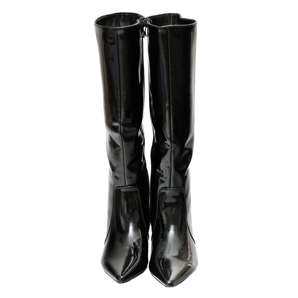 Stivale in simil pelle verniciato effetto naplak con tacco basso- Art.9259