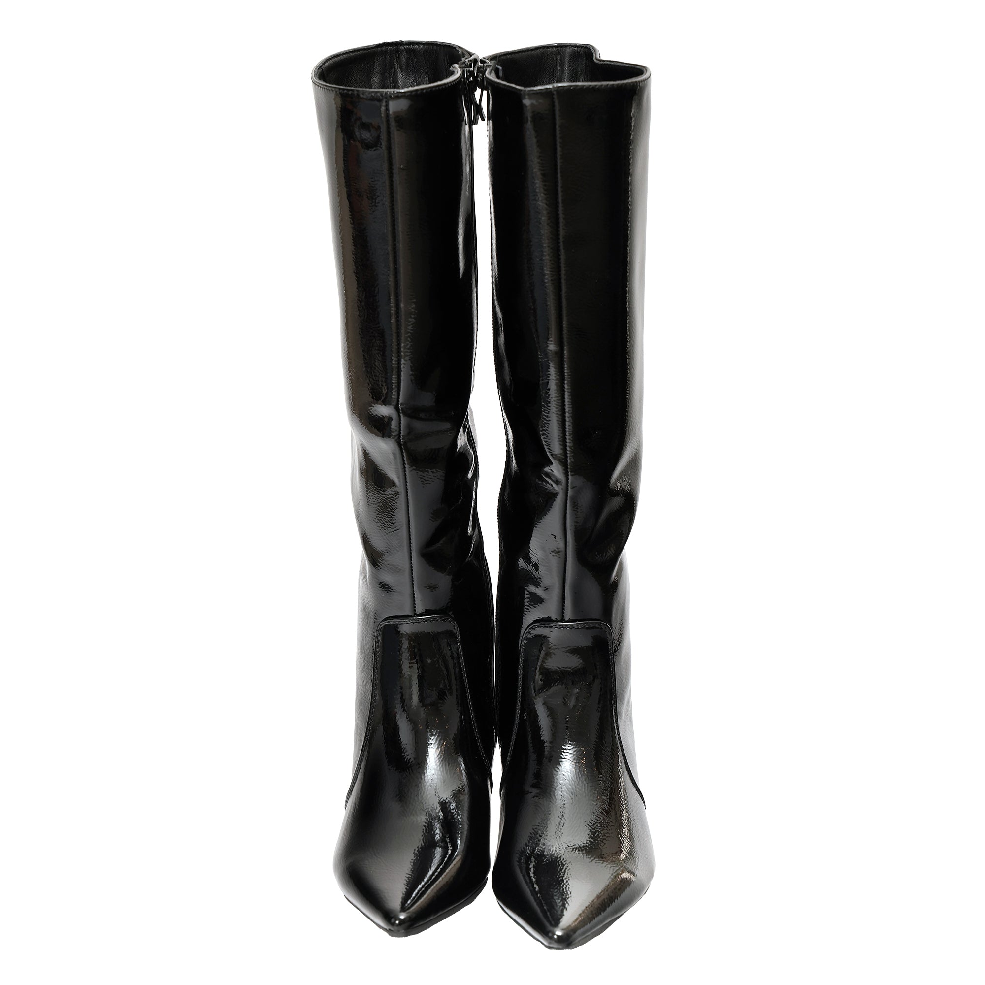 Stivale in simil pelle verniciato effetto naplak con tacco basso- Art.9259