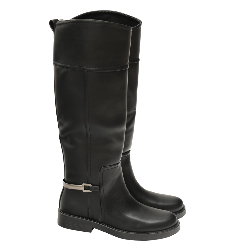 Stivale in simil pelle con tacco basso - Art.DF040